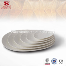 Placa de cena blanca oval de cerámica de cerámica del hueso 10 pulgadas de Haoxin